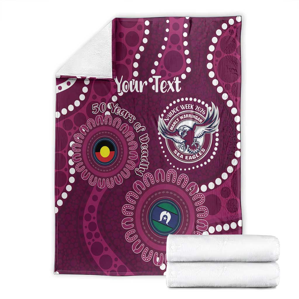 Sea Eagles NAIDOC Week 2026 Personalised Blanket 50 Years of Deadly Aboriginal Art