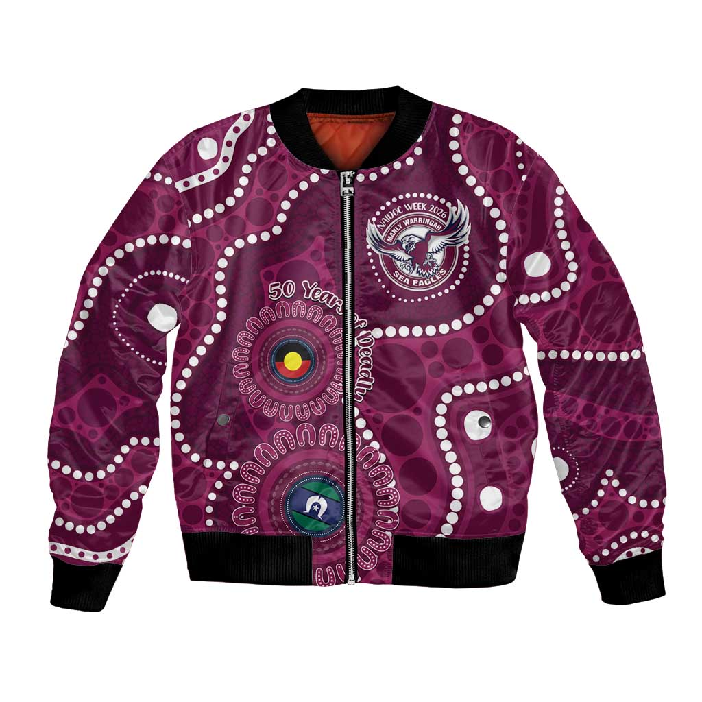 Sea Eagles NAIDOC Week 2026 Personalised Bomber Jacket 50 Years of Deadly Aboriginal Art