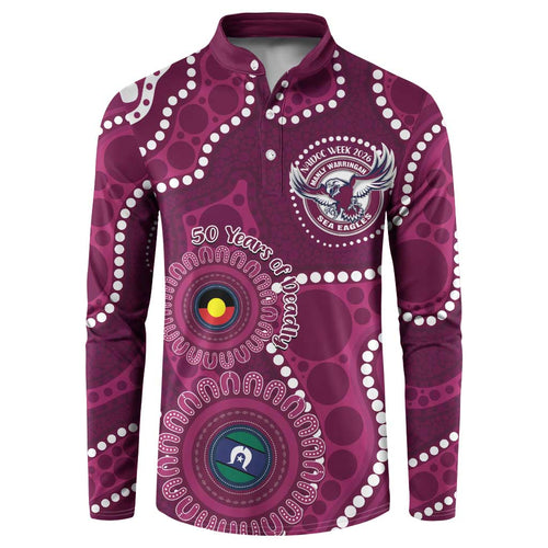 Sea Eagles NAIDOC Week 2026 Personalised Button Sweatshirt 50 Years of Deadly Aboriginal Art