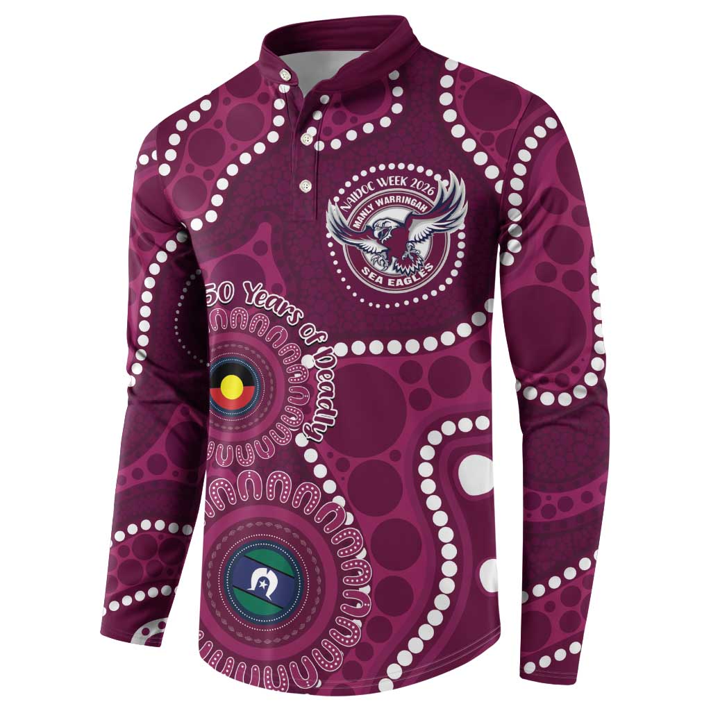 Sea Eagles NAIDOC Week 2026 Personalised Button Sweatshirt 50 Years of Deadly Aboriginal Art