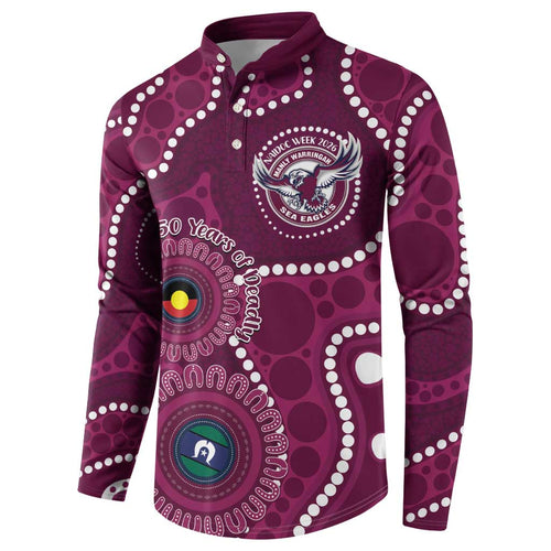 Sea Eagles NAIDOC Week 2026 Personalised Button Sweatshirt 50 Years of Deadly Aboriginal Art