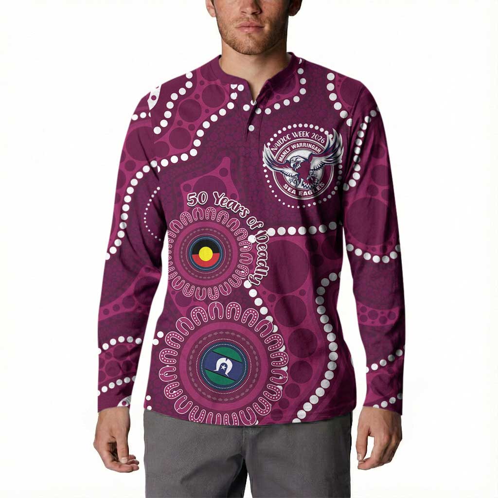 Sea Eagles NAIDOC Week 2026 Personalised Button Sweatshirt 50 Years of Deadly Aboriginal Art