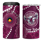Sea Eagles NAIDOC Week 2026 Personalised 4 in 1 Can Cooler Tumbler 50 Years of Deadly Aboriginal Art