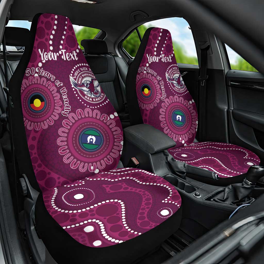 Sea Eagles NAIDOC Week 2026 Personalised Car Seat Cover 50 Years of Deadly Aboriginal Art