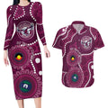 Sea Eagles NAIDOC Week 2026 Personalised Couples Matching Long Sleeve Bodycon Dress and Hawaiian Shirt 50 Years of Deadly Aboriginal Art