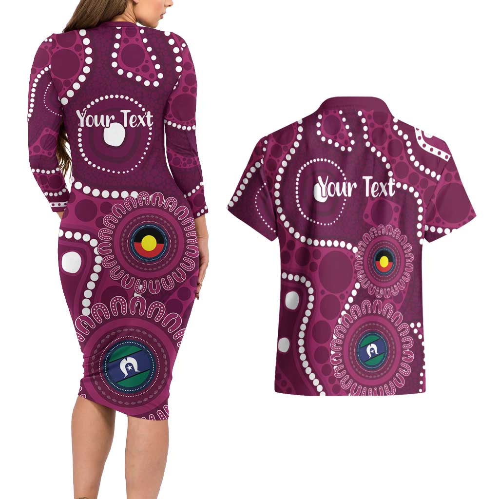 Sea Eagles NAIDOC Week 2026 Personalised Couples Matching Long Sleeve Bodycon Dress and Hawaiian Shirt 50 Years of Deadly Aboriginal Art