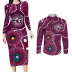 Sea Eagles NAIDOC Week 2026 Personalised Couples Matching Long Sleeve Bodycon Dress and Long Sleeve Button Shirt 50 Years of Deadly Aboriginal Art