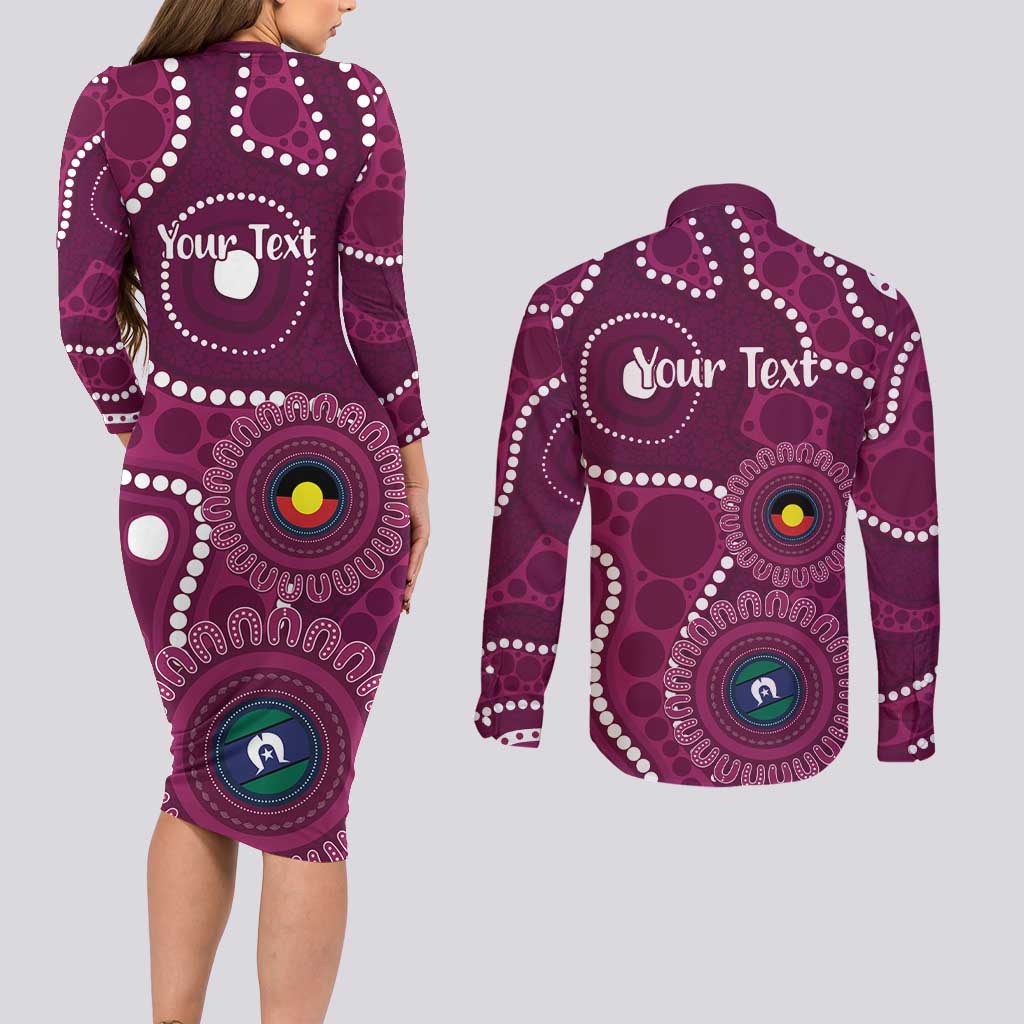 Sea Eagles NAIDOC Week 2026 Personalised Couples Matching Long Sleeve Bodycon Dress and Long Sleeve Button Shirt 50 Years of Deadly Aboriginal Art