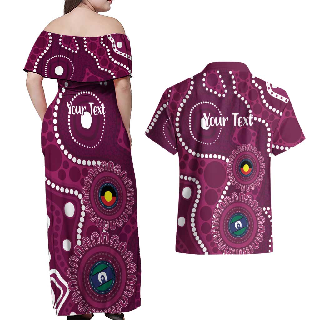 Sea Eagles NAIDOC Week 2026 Personalised Couples Matching Off Shoulder Maxi Dress and Hawaiian Shirt 50 Years of Deadly Aboriginal Art