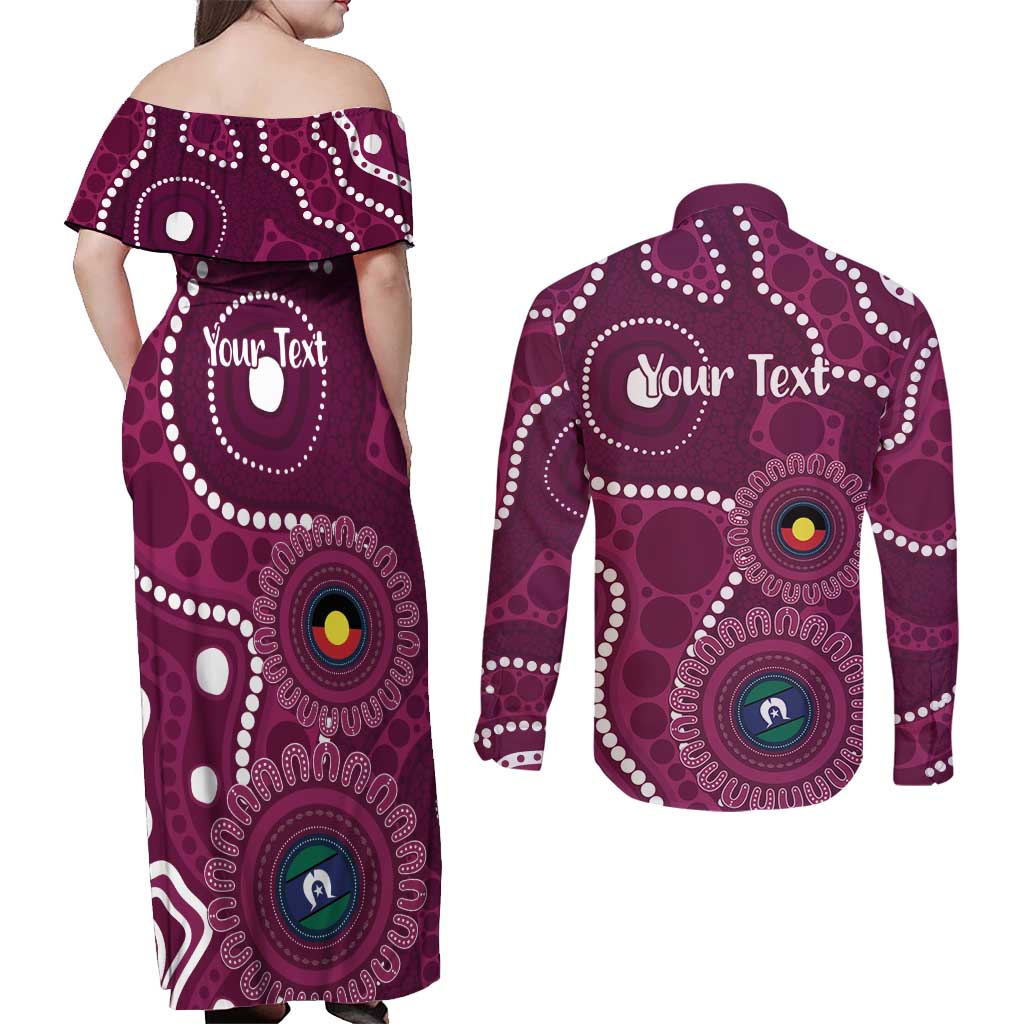 Sea Eagles NAIDOC Week 2026 Personalised Couples Matching Off Shoulder Maxi Dress and Long Sleeve Button Shirt 50 Years of Deadly Aboriginal Art
