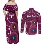 Sea Eagles NAIDOC Week 2026 Personalised Couples Matching Off Shoulder Maxi Dress and Long Sleeve Button Shirt 50 Years of Deadly Aboriginal Art