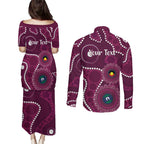 Sea Eagles NAIDOC Week 2026 Personalised Couples Matching Puletasi and Long Sleeve Button Shirt 50 Years of Deadly Aboriginal Art