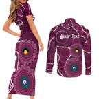 Sea Eagles NAIDOC Week 2026 Personalised Couples Matching Short Sleeve Bodycon Dress and Long Sleeve Button Shirt 50 Years of Deadly Aboriginal Art