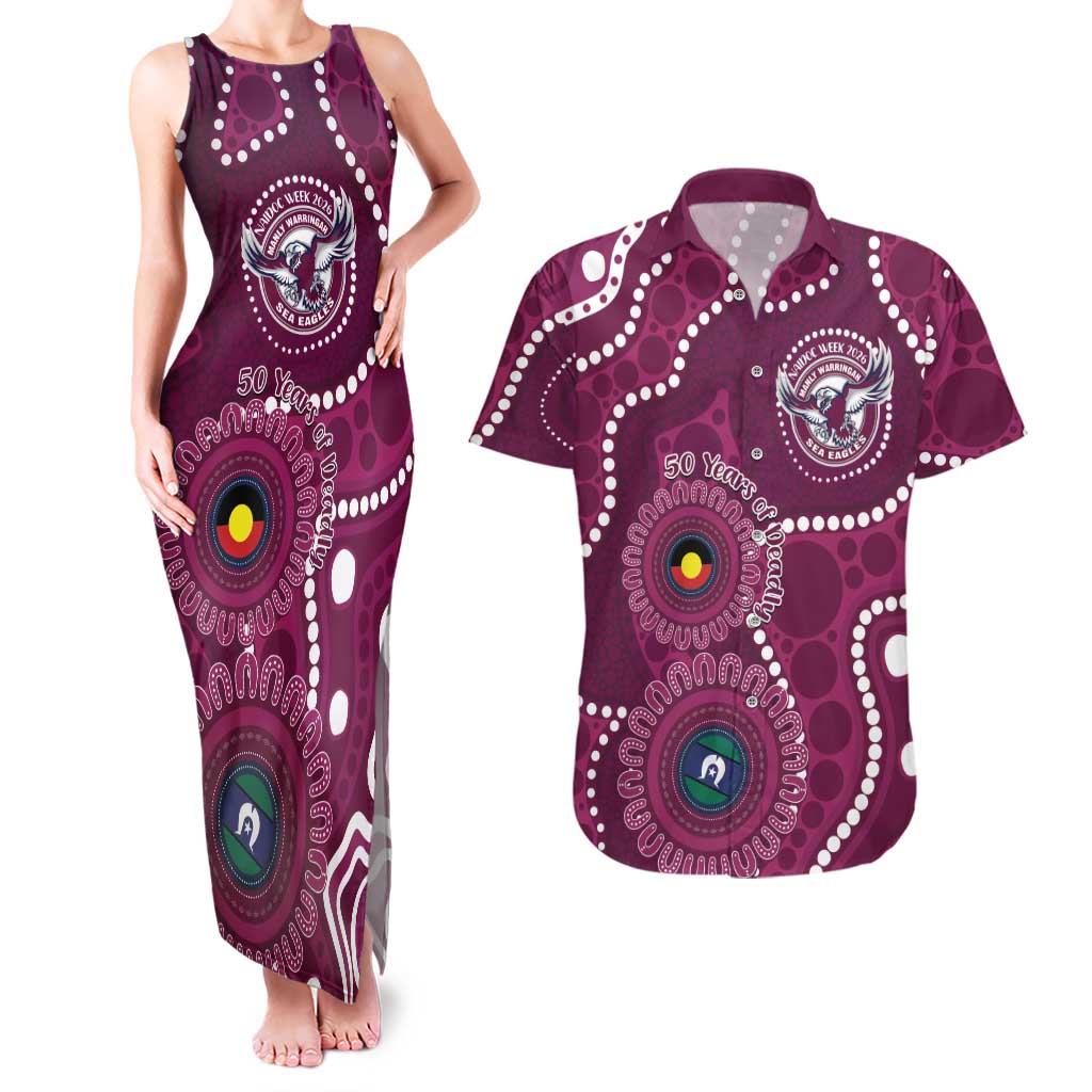 Sea Eagles NAIDOC Week 2026 Personalised Couples Matching Tank Maxi Dress and Hawaiian Shirt 50 Years of Deadly Aboriginal Art
