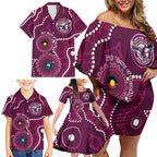 Sea Eagles NAIDOC Week 2026 Personalised Family Matching Off Shoulder Short Dress and Hawaiian Shirt 50 Years of Deadly Aboriginal Art