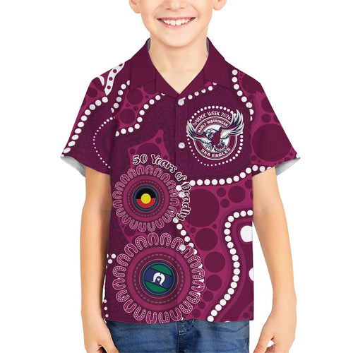 Sea Eagles NAIDOC Week 2026 Personalised Family Matching Puletasi and Hawaiian Shirt 50 Years of Deadly Aboriginal Art
