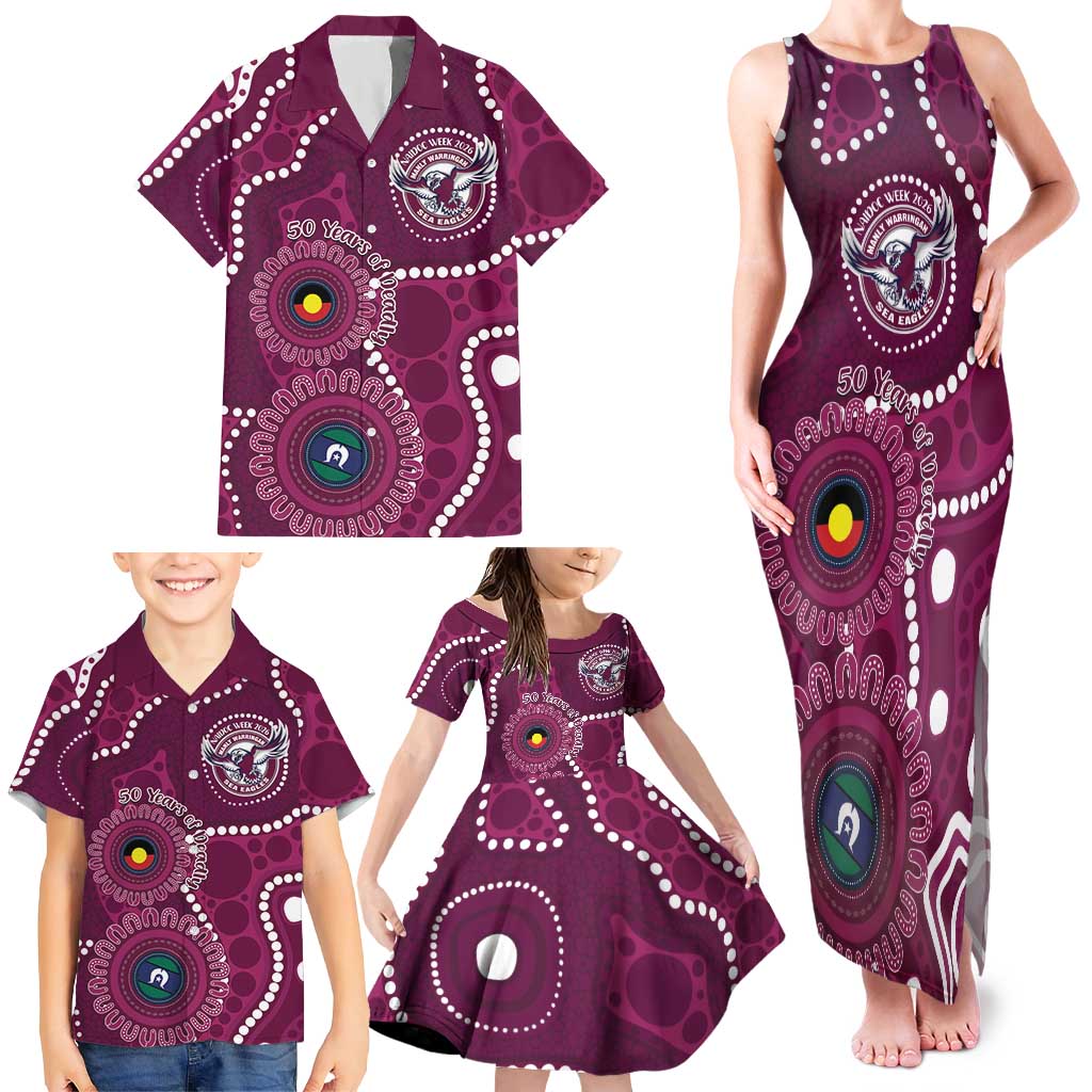 Sea Eagles NAIDOC Week 2026 Personalised Family Matching Tank Maxi Dress and Hawaiian Shirt 50 Years of Deadly Aboriginal Art