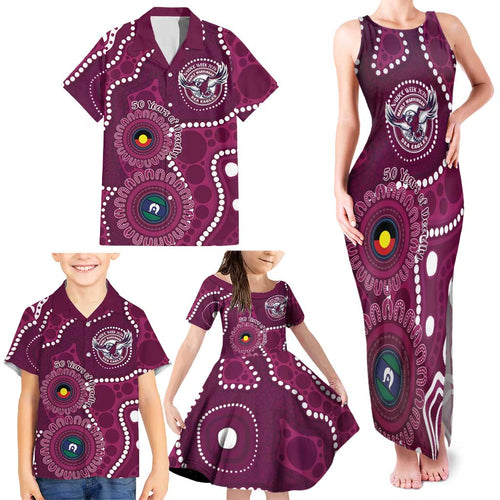 Sea Eagles NAIDOC Week 2026 Personalised Family Matching Tank Maxi Dress and Hawaiian Shirt 50 Years of Deadly Aboriginal Art