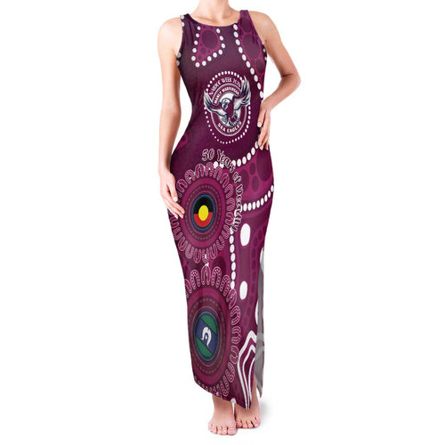 Sea Eagles NAIDOC Week 2026 Personalised Family Matching Tank Maxi Dress and Hawaiian Shirt 50 Years of Deadly Aboriginal Art