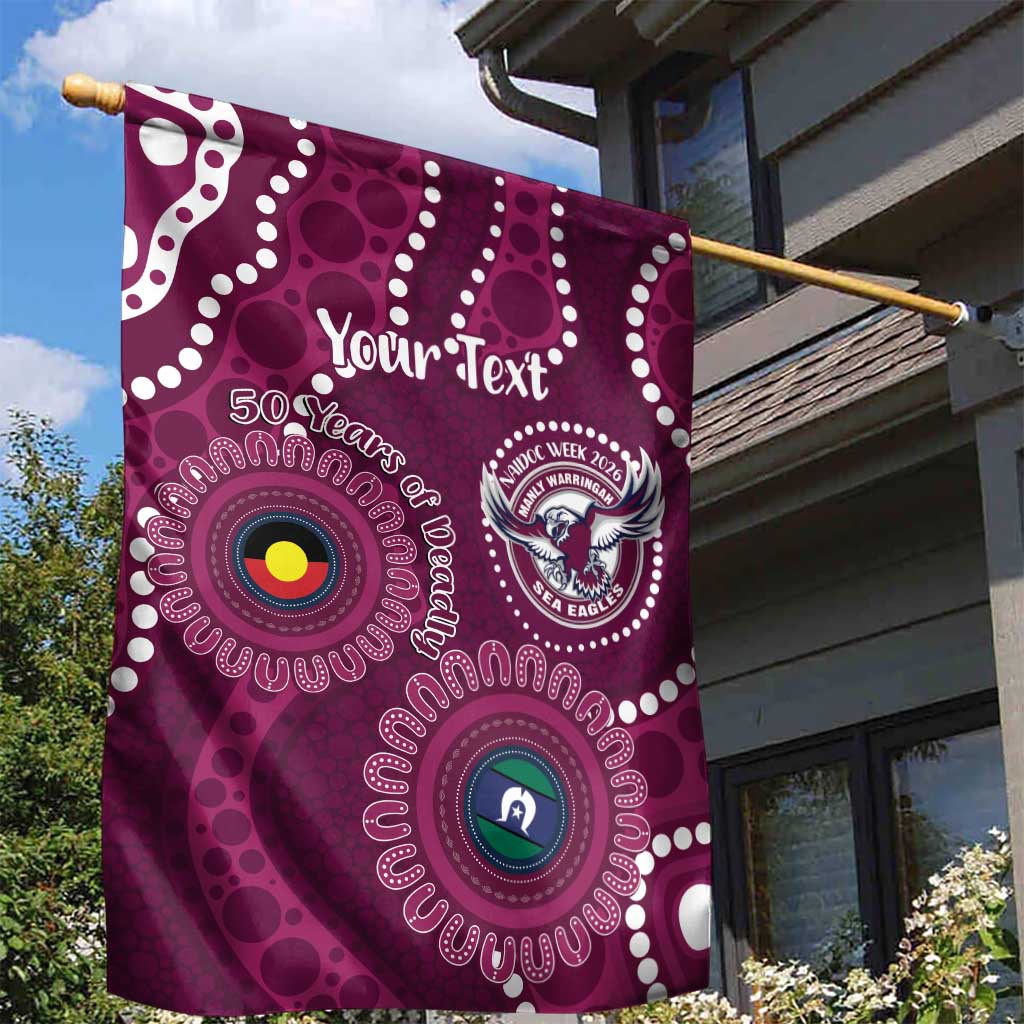 Sea Eagles NAIDOC Week 2026 Personalised Garden Flag 50 Years of Deadly Aboriginal Art