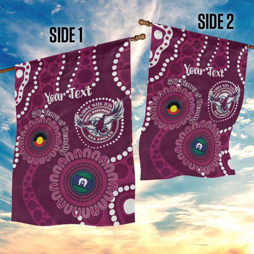 Sea Eagles NAIDOC Week 2026 Personalised Garden Flag 50 Years of Deadly Aboriginal Art