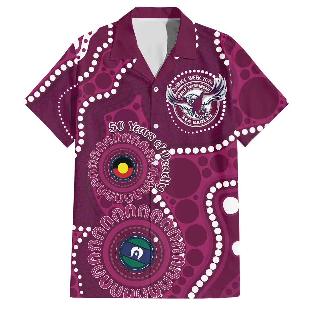 Sea Eagles NAIDOC Week 2026 Personalised Hawaiian Shirt 50 Years of Deadly Aboriginal Art