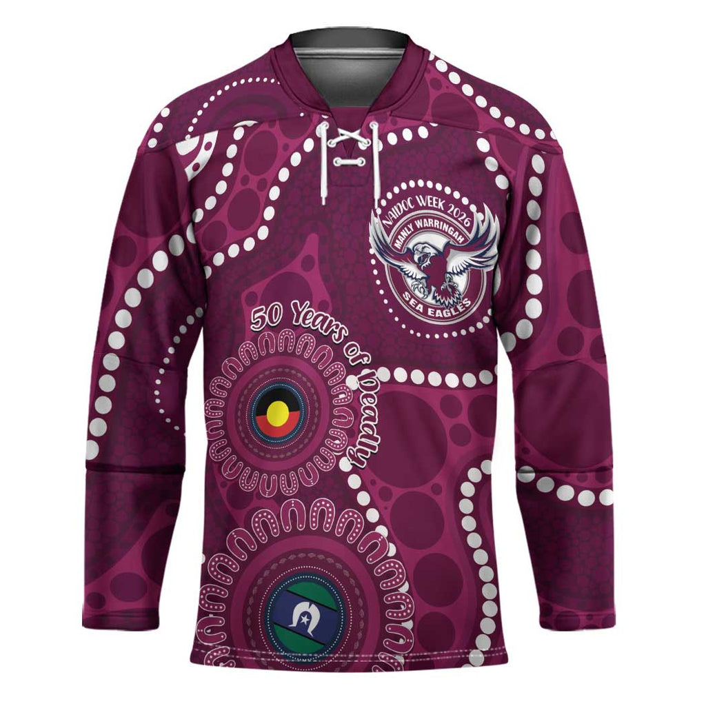 Sea Eagles NAIDOC Week 2026 Personalised Hockey Jersey 50 Years of Deadly Aboriginal Art