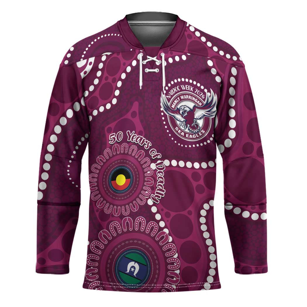 Sea Eagles NAIDOC Week 2026 Personalised Hockey Jersey 50 Years of Deadly Aboriginal Art