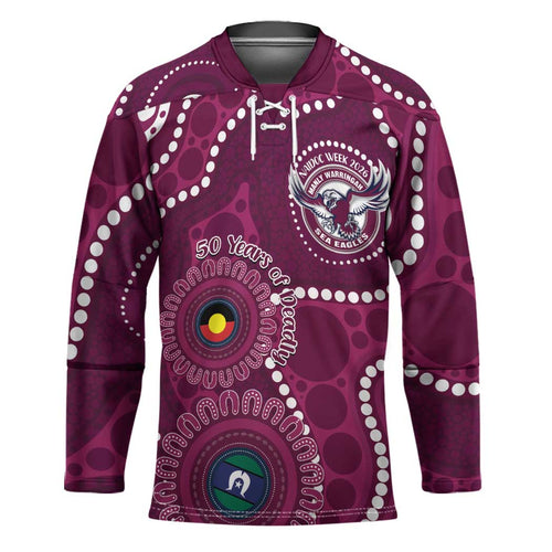 Sea Eagles NAIDOC Week 2026 Personalised Hockey Jersey 50 Years of Deadly Aboriginal Art
