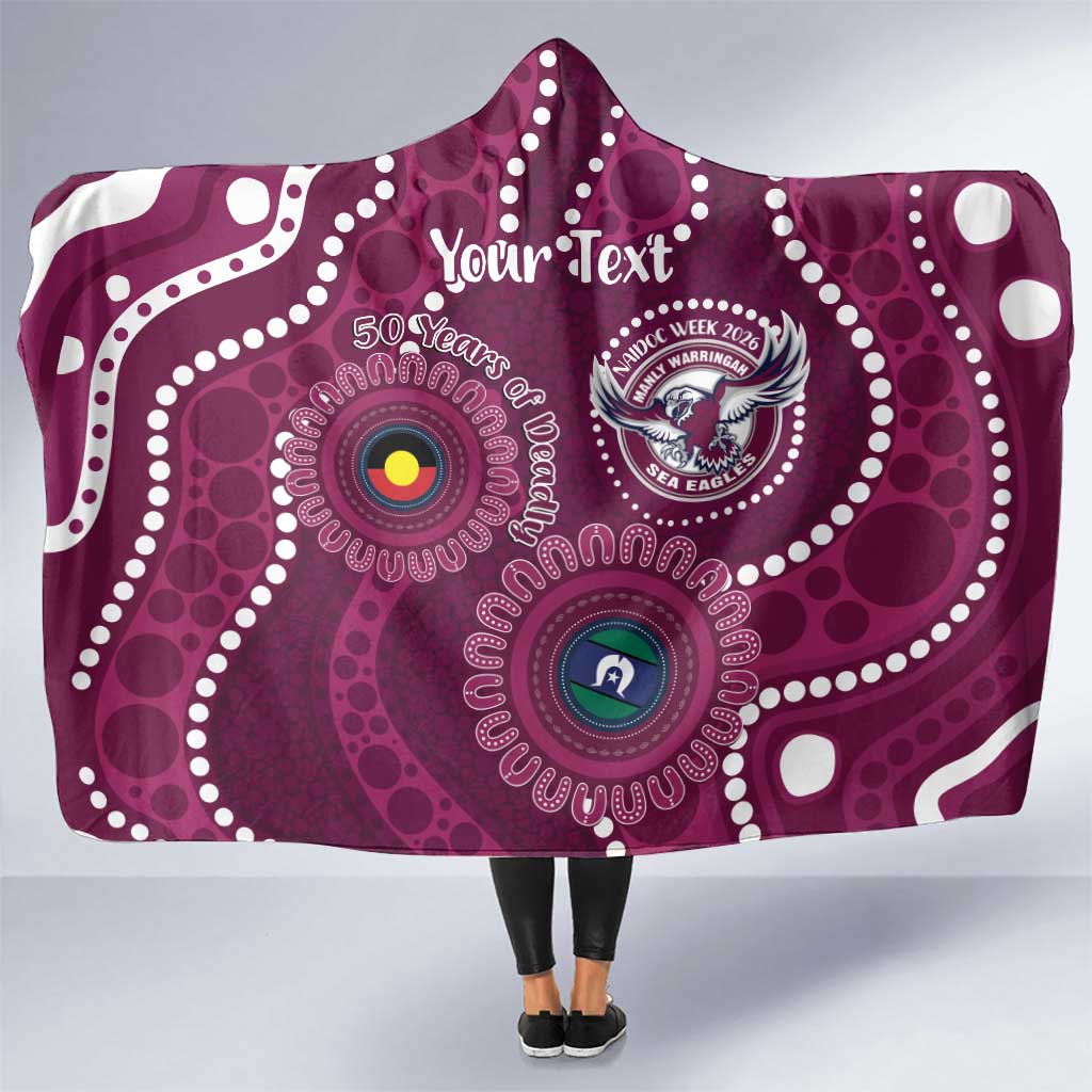 Sea Eagles NAIDOC Week 2026 Personalised Hooded Blanket 50 Years of Deadly Aboriginal Art