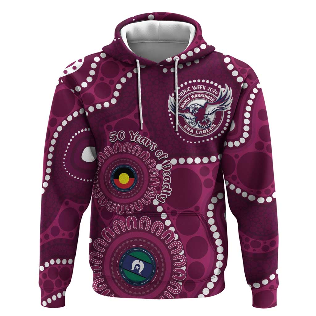 Sea Eagles NAIDOC Week 2026 Personalised Hoodie 50 Years of Deadly Aboriginal Art