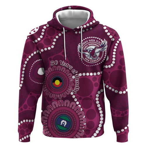Sea Eagles NAIDOC Week 2026 Personalised Hoodie 50 Years of Deadly Aboriginal Art