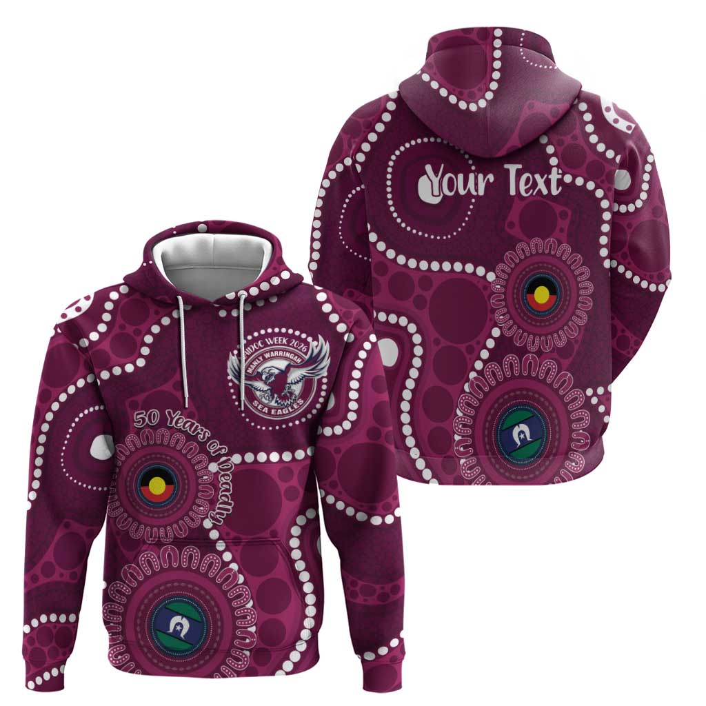 Sea Eagles NAIDOC Week 2026 Personalised Hoodie 50 Years of Deadly Aboriginal Art