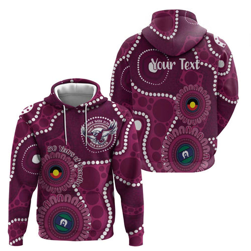 Sea Eagles NAIDOC Week 2026 Personalised Hoodie 50 Years of Deadly Aboriginal Art