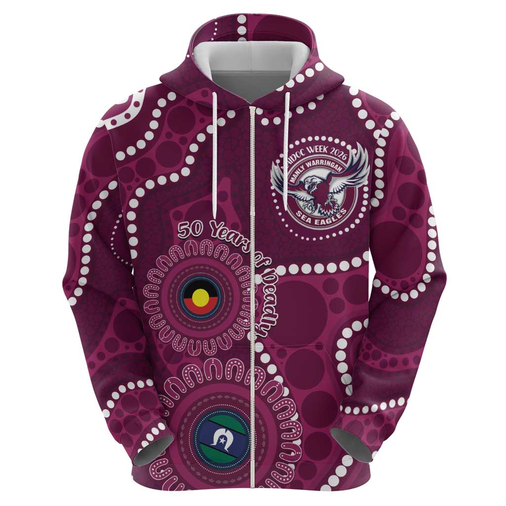 Sea Eagles NAIDOC Week 2026 Personalised Hoodie 50 Years of Deadly Aboriginal Art