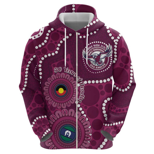 Sea Eagles NAIDOC Week 2026 Personalised Hoodie 50 Years of Deadly Aboriginal Art