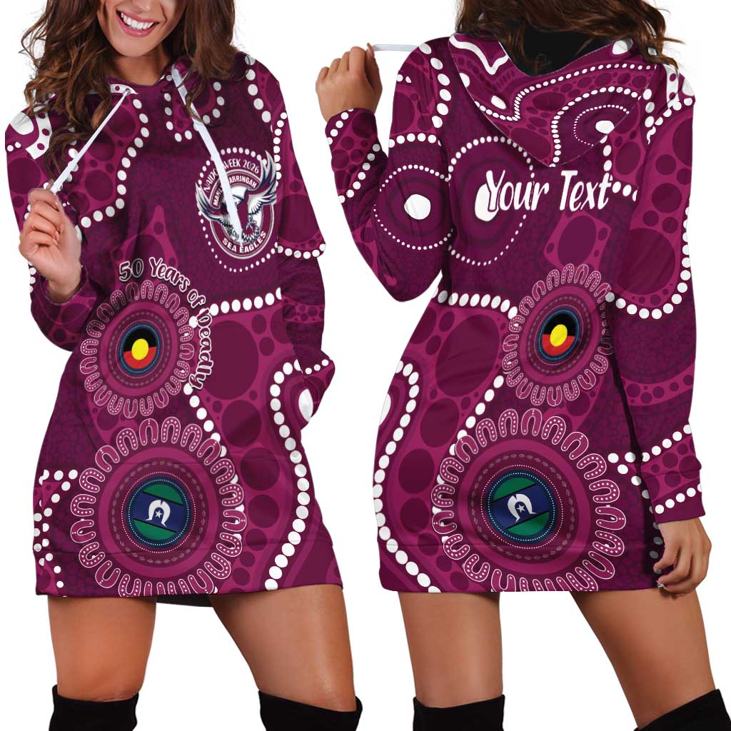 Sea Eagles NAIDOC Week 2026 Personalised Hoodie Dress 50 Years of Deadly Aboriginal Art