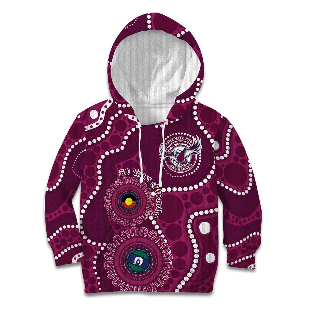Sea Eagles NAIDOC Week 2026 Personalised Kid Hoodie 50 Years of Deadly Aboriginal Art
