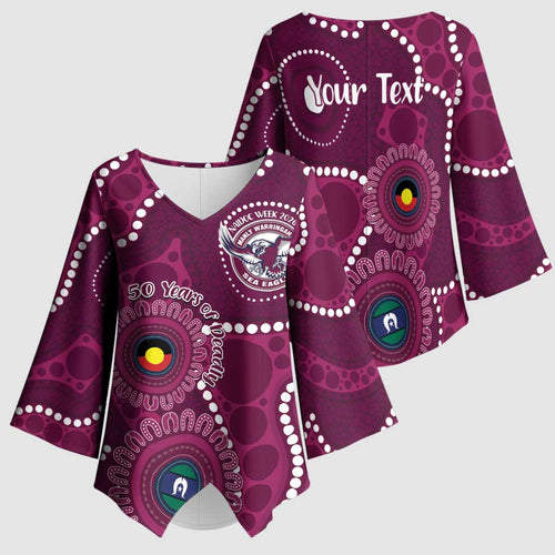 Sea Eagles NAIDOC Week 2026 Personalised Kimono Sleeve Blouse 50 Years of Deadly Aboriginal Art