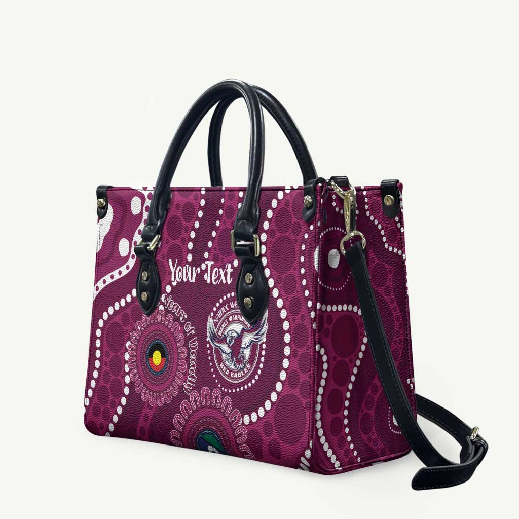 Sea Eagles NAIDOC Week 2026 Personalised Leather Bag 50 Years of Deadly Aboriginal Art