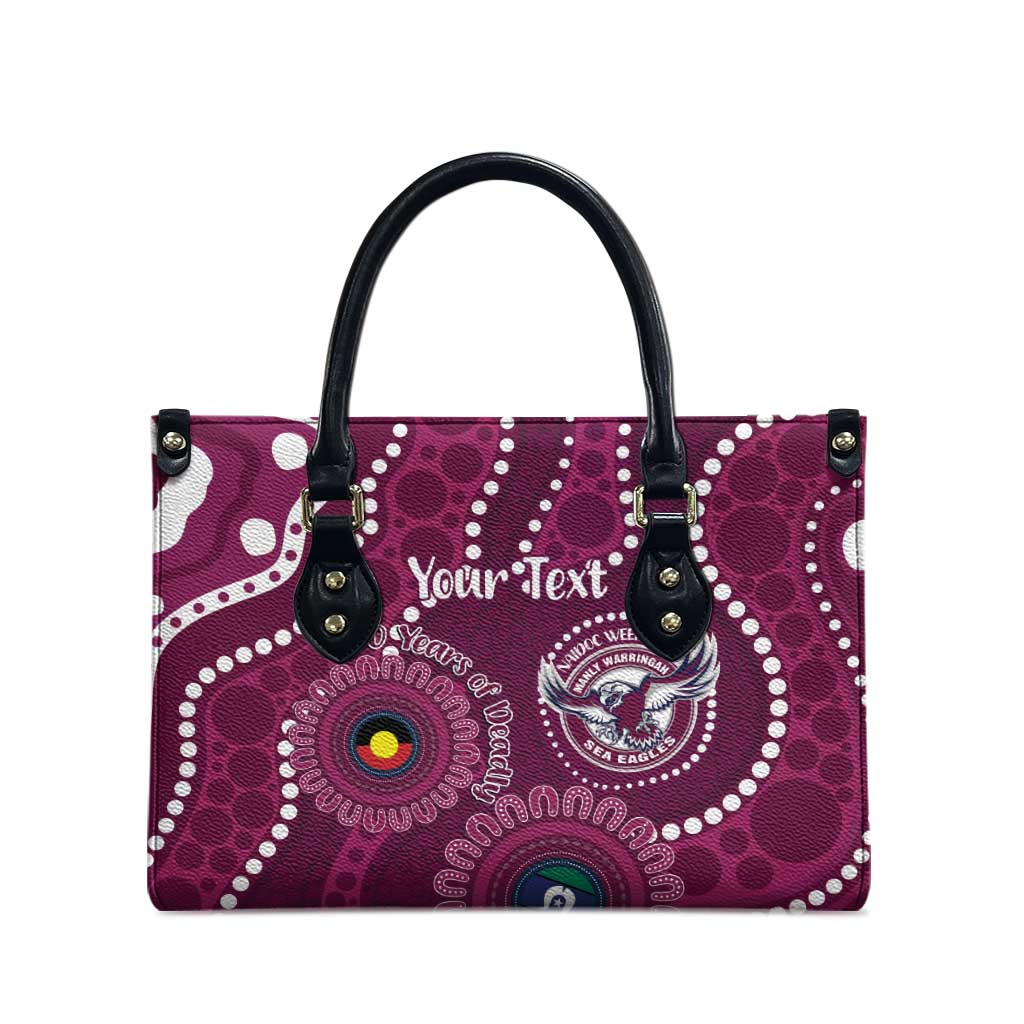 Sea Eagles NAIDOC Week 2026 Personalised Leather Bag 50 Years of Deadly Aboriginal Art