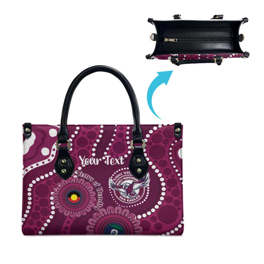 Sea Eagles NAIDOC Week 2026 Personalised Leather Bag 50 Years of Deadly Aboriginal Art