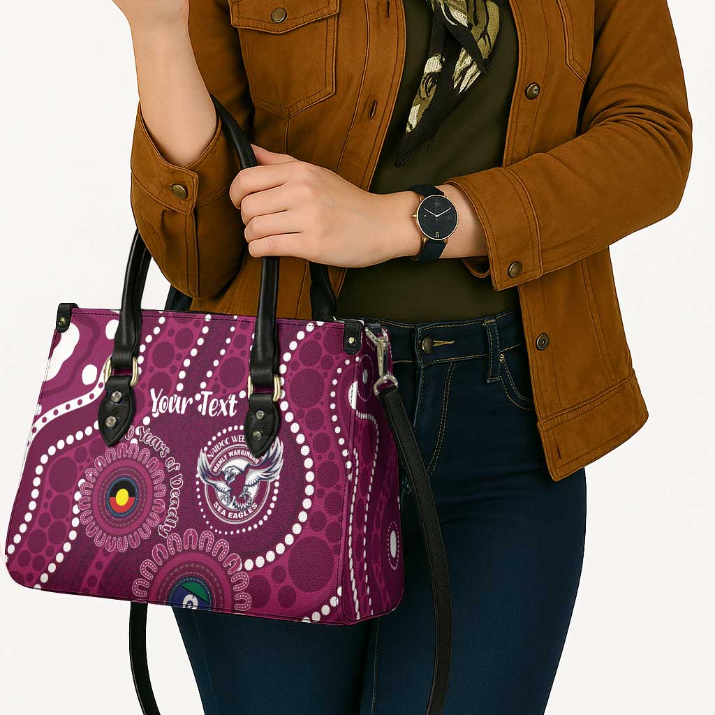 Sea Eagles NAIDOC Week 2026 Personalised Leather Bag 50 Years of Deadly Aboriginal Art