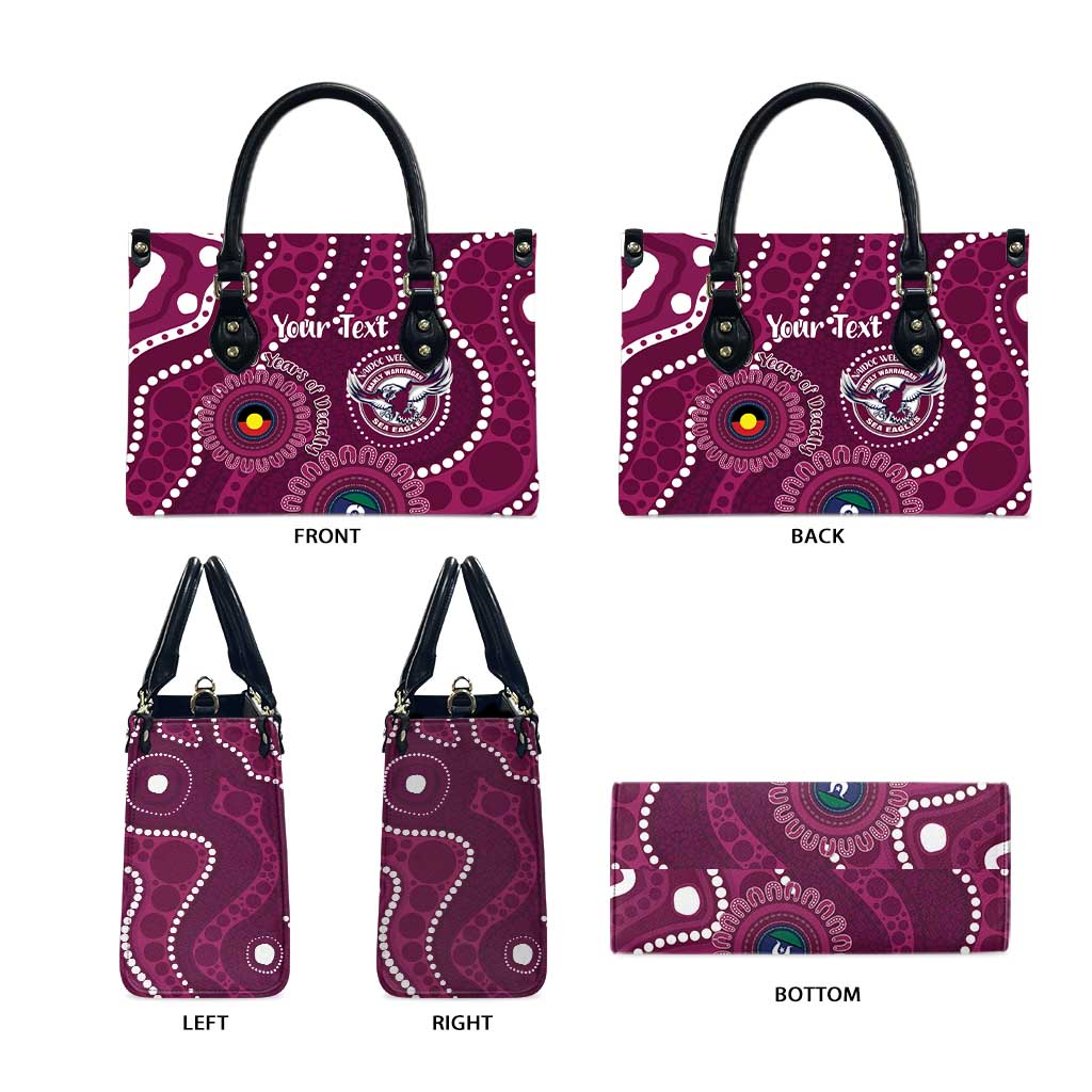 Sea Eagles NAIDOC Week 2026 Personalised Leather Bag 50 Years of Deadly Aboriginal Art