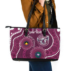 Sea Eagles NAIDOC Week 2026 Personalised Leather Tote Bag 50 Years of Deadly Aboriginal Art