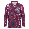 Sea Eagles NAIDOC Week 2026 Personalised Long Sleeve Polo Shirt 50 Years of Deadly Aboriginal Art