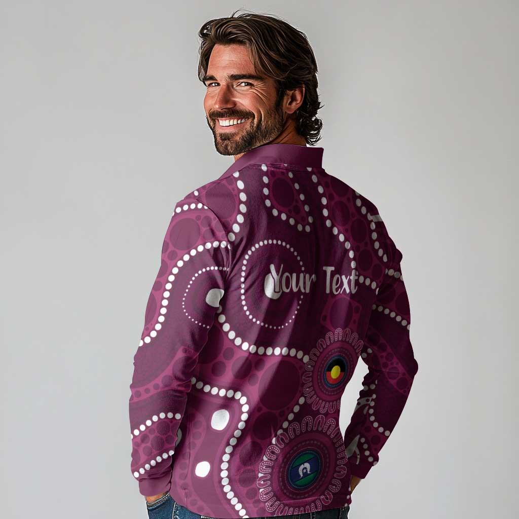 Sea Eagles NAIDOC Week 2026 Personalised Long Sleeve Polo Shirt 50 Years of Deadly Aboriginal Art