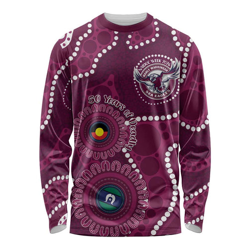 Sea Eagles NAIDOC Week 2026 Personalised Long Sleeve Shirt 50 Years of Deadly Aboriginal Art