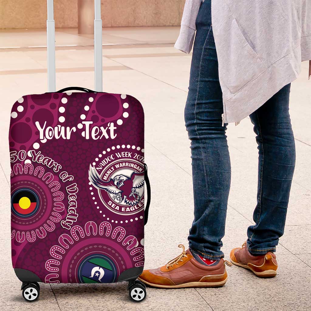 Sea Eagles NAIDOC Week 2026 Personalised Luggage Cover 50 Years of Deadly Aboriginal Art