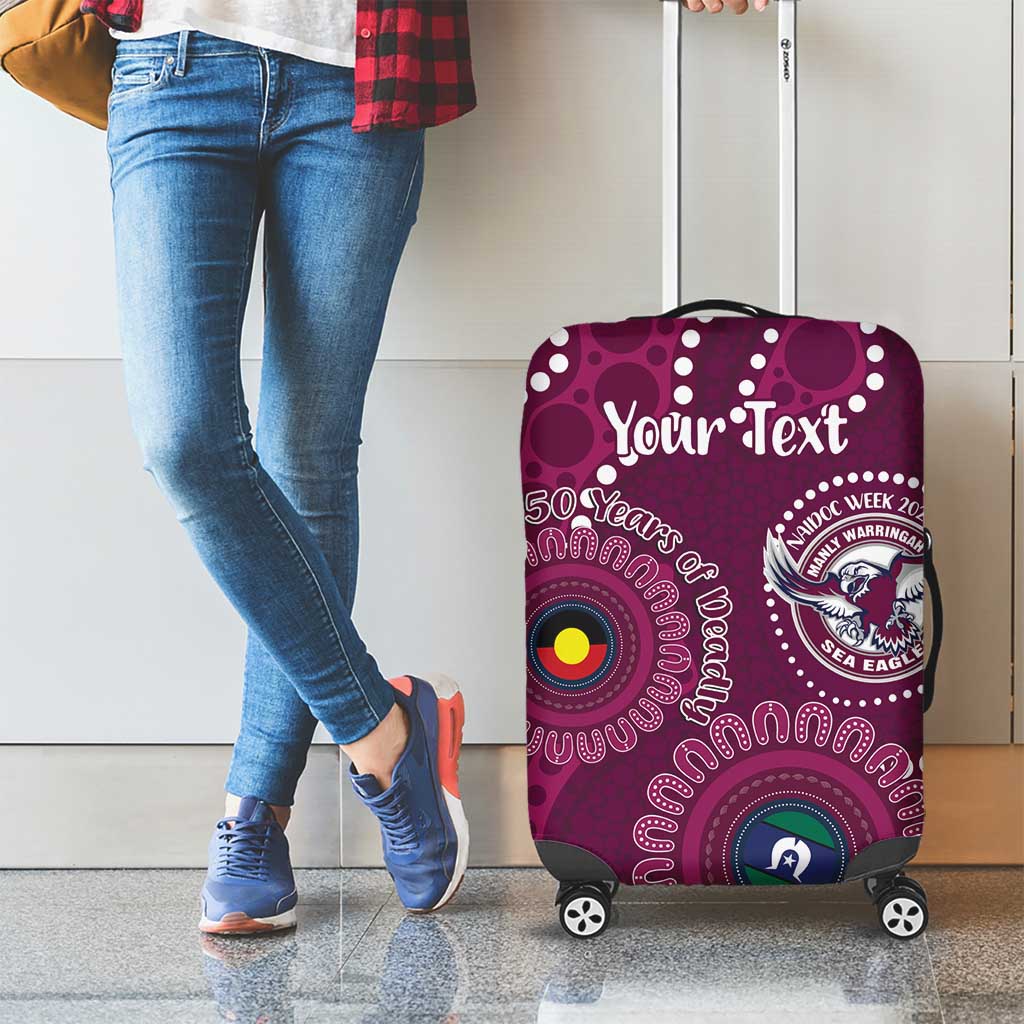 Sea Eagles NAIDOC Week 2026 Personalised Luggage Cover 50 Years of Deadly Aboriginal Art